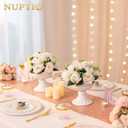 NUPTIO White Flower Centerpieces for Tables: 6 Pcs Artificial Flower Ball Arrangement for Wedding Party - 9.5 Inch Diameter Fake Floral Rose for Bridal Shower Decorations