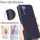 for Galaxy S21 5G case,Samsung S21 Heavy Duty case,[Without Belt Clip][Military Grade Protective ],[Shockproof] [Dropproof] [Dust-Proof], Compatible with Samsung Galaxy S21 5G (Dark Blue) (Black/Gray)