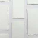 Handmade Cotton Deckle Edge Paper Ideal for Wedding Invitations, Menu Cards, Calligraphy, Watercolor, Postcards, Crafts, and Announcements - Thick 150 GSM, Pack of 100 Sheets (9" x 4" Off-White)