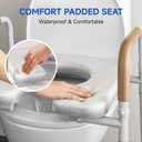 Loyoda Heavy-Duty Steel Toilet Seat Riser with Plush Memory Foam & Flip-Up Seat - Secure 350 lbs Capacity, Adjustable Height Raised Toilet Seat for SeniorsPregnant, Disabled, Handicapped