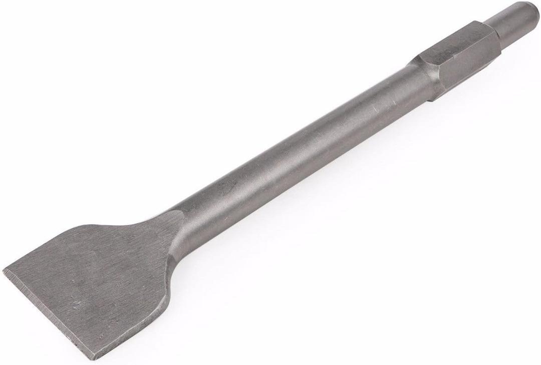XtremepowerUS Wide Tile Chisel Bit for Demolition Jack Hammer 1-1/8" Hex 3" x 12" Long Flat Removal Chisel Scraping Construction Concrete Breaker Punch Drill