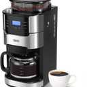 Gevi 10-Cup Drip Coffee Maker with Built-in Burr Grinder & Programmable Timer, 1.5L Water Tank, Auto Keep-Warm, Reusable Filter - Fresh Ground Coffee Machine (Black)