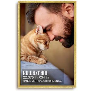 Ornate Gold 22.375x34 Frame - Single Frame, 22.375 x 34 Poster Frame for Artwork, Puzzles, Photos and Movie Posters Picture Frames