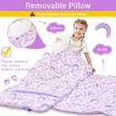 Lasoftan Toddler Nap Mat with Pillow and Blanket, Extra Large Rolled Napping Mats,Slumber Bags for Boys Girls,Kids Sleeping Bag for Daycare, Preschool Travel Camping