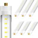 8FT LED Bulbs, Super Bright 72W 9000lm 5000K, T8 T10 T12 LED Tube Lights, FA8 Single Pin T8 LED Lights, Clear Cover, 8 Foot LED Bulbs to Replace Fluorescent Light Bulbs (Pack of 6)