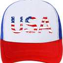 American Flag Trucker Hat USA Snapback Hat 4th of July Patriotic Hats for Men Women