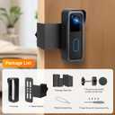 Blink Doorbell Mount, Anti-theft Metal Doorbell Camera Mount No Drilling with Rain Cover for Blink Video Doorbell 1st & 2nd Gen, No Block Sensor Doorbell Bracket Kits for Rental Apartment Black
