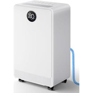 2500 Sq.Ft Dehumidifier with Drain Hose for Basement and Home Large Bedroom Bathroom, 35 Pints Dehumidifiers with Auto Shut Off, Intelligent Humidity Control, Auto Defrost, 3 Modes, 24HR Timer