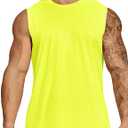 MIER Mens Workout Tank Tops Quick Dry Sleeveless UPF 50+ Muscle Tee Shirts for Athletic Gym Running Swim Beach Training (M)