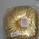 Gold Throw Pillows Decorative Round Pillows for Couch 15'' Pleated Pumpkin Cushion Smooth Metallic Leather for Home Decor Bedroom Living Room Couch Bed(1 Pcs)