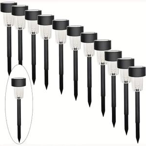10 packs/20 Packs of Outdoor Solar Landscape Lawn Lights, Multi-Pack LED Automatic on/Off Street Lights, Suitable for Gardens, Paths, Pools, and Sidewalks (10 Packs of Warm Colors)