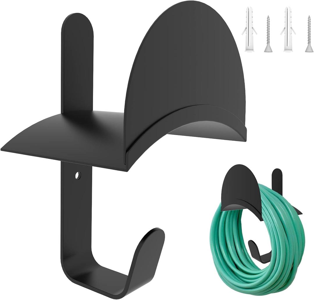 Water Hose Holder, Wall Mount Garden Hose Reel Hanger Holder, Outside Garden Hose Storage Holders organizer for Storage Ropes, Garden and Heavy Tools, Large