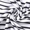 LilyCoco Women's 3/4 Sleeve Striped V Neck T Shirts Tunic Casual Button Shirt Black X-Large (White, XL)