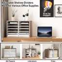 Alpeir Classroom Mailbox 12 Slots with Removable Shelves, Retro Grey/White