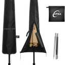 Kipiea Patio Umbrella Covers for 7.5'-10'Market Umbrella, Upgrade 500D Heavy Duty Outdoor Umbrellas Covers with Support Pole and Straps