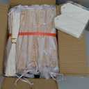 50 Sets Wooden Hand Fan Wood Handheld Folding Fans with Organza Bags and Thank You Tag and Tassels Wedding Party Favors