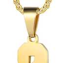 Number Necklaces Personalized Necklaces 18K Gold Plated Initial Number Pendant Stainless Steel Chain Sports Necklaces for Men Women