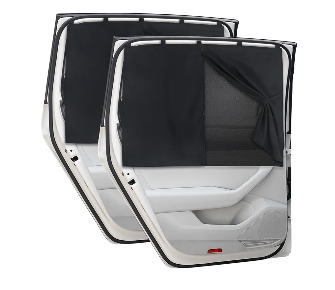 Car Window Shades, 1 PC Magnetic Double Layer Auto Sun Shade for Side Windows Privacy Full Covers/Half Shade Options Back Car Window Curtains for Baby Protection
