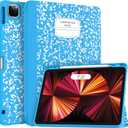 Soke for iPad Pro 11 Case (M2) 2022/2021/2020 with Pencil Holder - [Full Body Protection + Apple Pencil Charging + Auto Wake/Sleep], Soft TPU Back Cover for 2022 iPad Pro 11 inch(Book Blue)