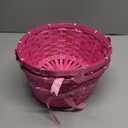 Holiday Home 7in Solid Bamboo Basket - Pink 7 in, 2 pack