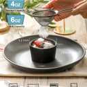 Ramekins 6 oz, Oven Safe Soufflé Dishes for Creme Brulee, Souffle, Pudding, Lava Cake, Stoneware Custard Cups for Baking, Ceramic Sauce Bowls Set of 6, Kitchen Decor Gift, Matte Black