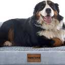 Large Dog Bed Orthopedic Washable: Jumbo Dog Bed Bolster Extra Large Dogs Egg Crate Foam Sofa Couch Waterproof Removable Cover - Grey