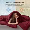 Bedsure Comforter Duvet Insert - Quilted Comforters King Size, All Season Duvet, GentleSoft Down Alternative Bedding Blanket, with 8 Tabs, Gifts for Women/Men, Red, King 90 x 102 Inches