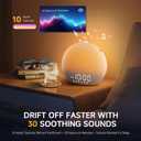 Geuuap Sunrise Alarm Clock White Noise Sound Machine for Bedroom | Natural Wake-Up Light with 30 Soothing Sleep Aids, Bluetooth Speaker, Dimmable Clock, Screen-Free Design for Baby Adults Kids-White