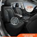 Skechers Memory Foam Car Seat Covers, Hexcomb Breathable Thick Seat Covers Two Front Seat Covers, Airbag Compatible, Automotive Comfort & Protection for Most Cars,Van,Trucks, SUVs (Grey)