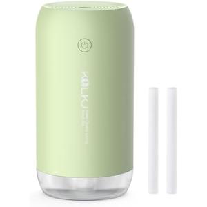 KQLKJ Portable Mini Humidifier, 350ml Small Cool Mist Humidifier for Plants, USB Personal Desktop Humidifier for Bedroom Car Office Travel with Auto Shut-Off & 2 Mist Modes (Green)