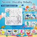 Realspring 24 Pack Under The Sea Color Your Own Jigsaw Puzzles for Kids 3-5, 4-6, 6-8, Coloring Crafts DIY Paper Puzzles Party Favors Gifts for Toddler Children Learning Education Toys