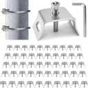 50PCS Sign Mounting Brackets Clamps 3/4" Flared Leg Bracket, Sign Mounting Hardware Kit, Street Sign Bracket Metal for Large Poles, Include Bolts & Allen Wrench