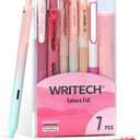 WRITECH Gel Pens Journaling Highlighters: Journal Set Aesthetic Assorted Pastel Color Ink 0.5mm Fine Point Retractable 0.7mm Black Pen Smooth Writing Drawing No Bleed 7ct (Pink)