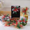 12Pcs Bows for Gift Wrapping, 6 Inch Curly Ribbon Bows, Self Adhesive Burst Gift Bow for Presents,Paper Bag, Baby Shower Favors, Wrapping Accessories, Wedding Decor (Red Green Silver)