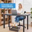 Ergonomic Foot Rest, 4 Adjustable Height Foot Stool,Footrest Under Desk Soft Cushions, Foot Rest Office,Improving Posture, Promoting Blood CirculationEspresso