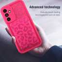 MOWIME Compatible with Samsung Galaxy A15 5G Case with Card Holder, Cheetah Print Shockproof Soft TPU Protective Cover Women Girls, Anti Scratch Wallet Case for Galaxy A15 5G 6.5 Inch, Hot Pink
