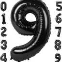 40 Inch Black Numbers 9 Balloon, Balloons Decorations for 9 19 90 Birthday Party, Engagement, Wedding, Graduations, Photo Shoot Supplies