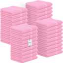 Avalon Towels Cotton Washcloths  (Pack of 36) Size 12x12 Inches, 100% Ring Spun Cotton, Soft & Absorbent Face Towels, Gym Towels, Hotel and Spa Quality, Reusable Fingertip Towels (Pink)
