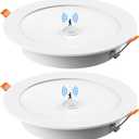 Motion Sensor Light Bulb, 5 in. & 6 in. LED Can Lights Retrofit Motion Sensor Recessed Light, 1200 Lumens 15W 6000K Daylight Downlight, Motion Activated Security Ceiling Lighting Fixture (2 Pack)