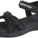 DREAM PAIRS Women's Sport Athletic Sandals Outdoor Hiking Sandals (6.5, Black)