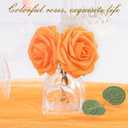 BLEUM CADE 36Pcs Artificial Flowers Fake Roses with Stems, Orange Boxed Foam Roses for DIY Bouquets Centerpieces Wedding Party Arrangement Bridal Shower Decor