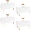 Pack Rectangle Tablecloth 60x102 Inch White Washable Polyester Table Cover for Wedding Dining Table Buffet Parties Banquet Decoration（Whi