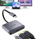 MT-VIKI USB C to Dual HDMI Adapter 4K @60hz, USB C Splitter 1 in 2 Out Display with 65W PD Charger, for MacBook Pro Air, Dell XPS 13/15, etc