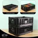 Collapsible Storage Bin Containe52 Liter Transferheavy duty plastic storage box,milk crates heavy duty Transit storage of various items black (2)
