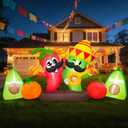 8 FT Long Cinco De Mayo Inflatable Chili Outdoor Decorations, Built-in LEDs Blow Up Hot Pepper with Taco Sombreros, Weatherproof Easy Set Up for May 5 Fiesta Mexican Party Indoor Yard Garden Lawn