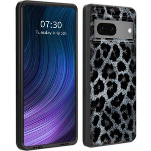 for Pixel 7 Case,Dual Layer Hybrid (Built-in Dustproof Cap) (Magnetic Car Mount) Shockproof Drop Protection Impact Phone Cover Case for Google Pixel 7 6.3 inch,Black Leopard Print