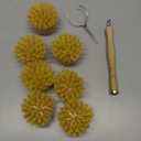 Patelai 7 Pieces Wooden Kitchen Dish Brush Include Bamboo Scrub Cleaning Brush and Replacement Heads Dish Scrubber for Kitchen Room Cleaning Supplies