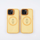 2 x for iPhone 15 Pro Case Compatible with Magsafe, Clear Transparent Camera Kickstand iPhone 15 Pro Case Shockproof Heavy Duty Protective Cover Case for iPhone 15 Pro, Orange