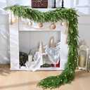 Waipfaru 9ft Artificial Norfolk Pine Garland, Realistic Christmas Garland with Lights Faux Winter Pine Greenery for Mantle,Table, Wall,Indoor,Outdoor Winter Christmas Decorations