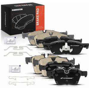 A-Premium Front and Rear Ceramic Brake Pads Set Compatible with Jaguar & Land Rover Models - XE2017-2019, F-Pace/XF 2017-2020, E-Pace 18-19, Range Rover Evoque, Range Rover Velar, Discovery Sport